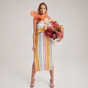 Veronica Beard Ivanna Sequin Stripe Midi Dress Size 6 NWOT